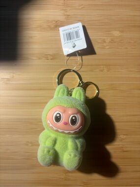 Green Fuzzy Bunny Character Keychain
